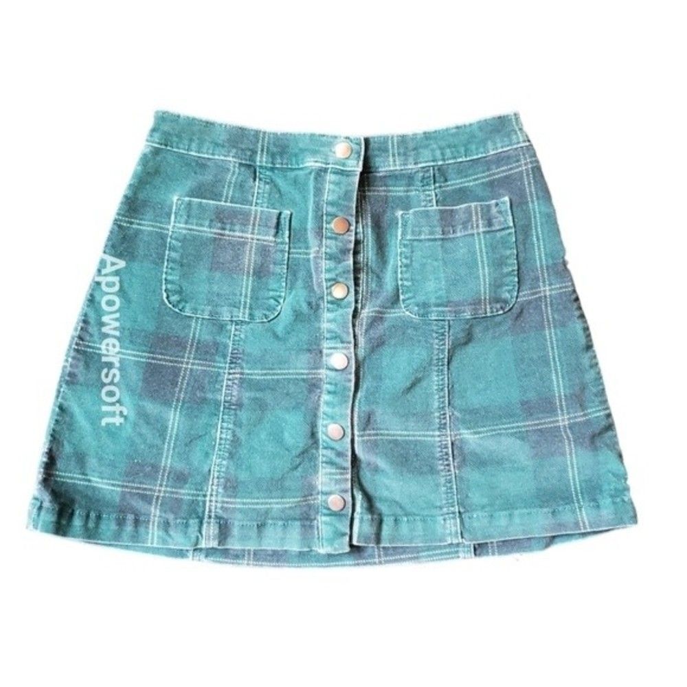 UO Teal/Blue Plaid Mini (0443)
